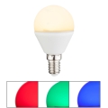 LED RGBW dimbare lamp E14/4,9W/230V 2700K + afstandsbediening - Globo