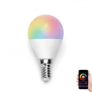 LED RGBW dimbare lamp G45 E14/5W/230V 3000-6500K Wi-Fi - Aigostar