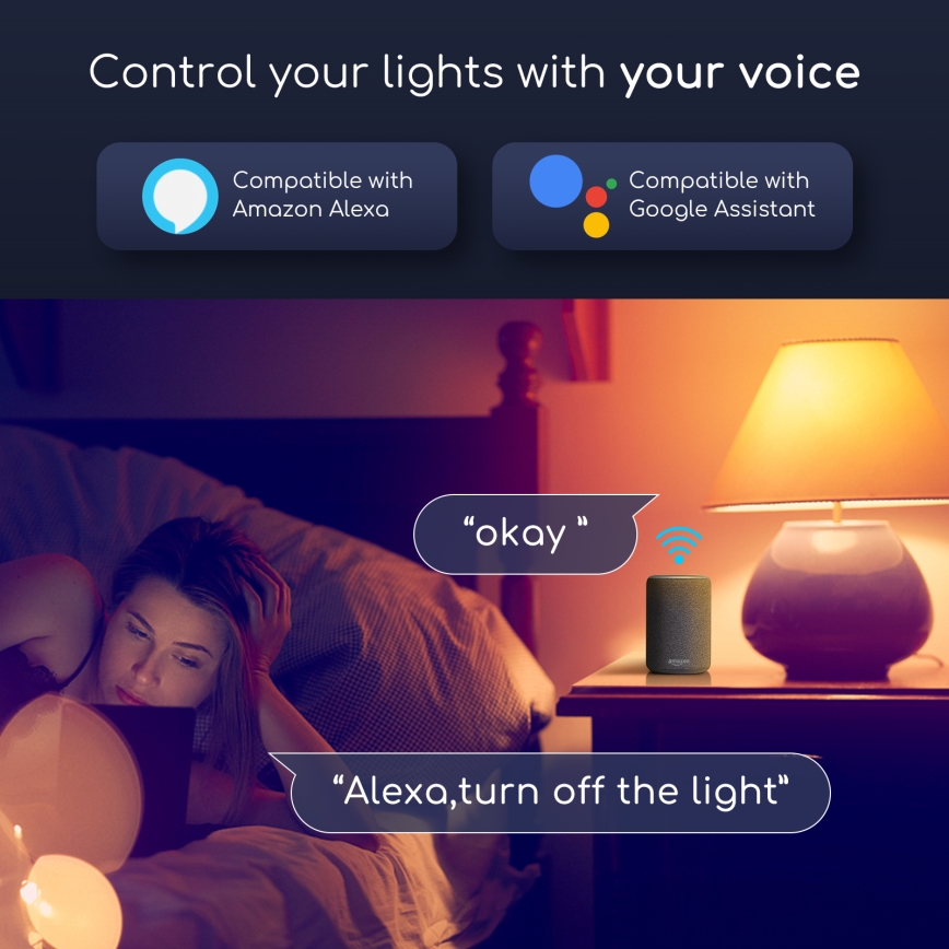 LED RGBW dimbare lamp G45 E14/7W/230V 3000-6500K Wi-Fi - Aigostar