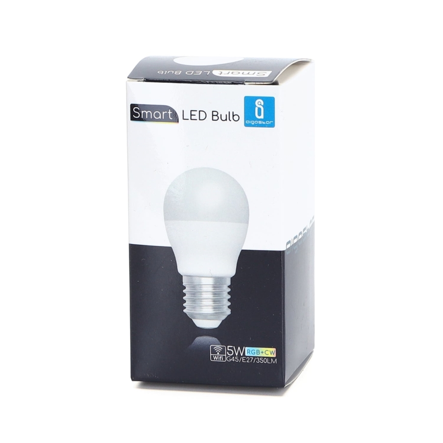 LED RGBW dimbare lamp G45 E27/5W/230V 3000-6500K Wi-Fi - Aigostar