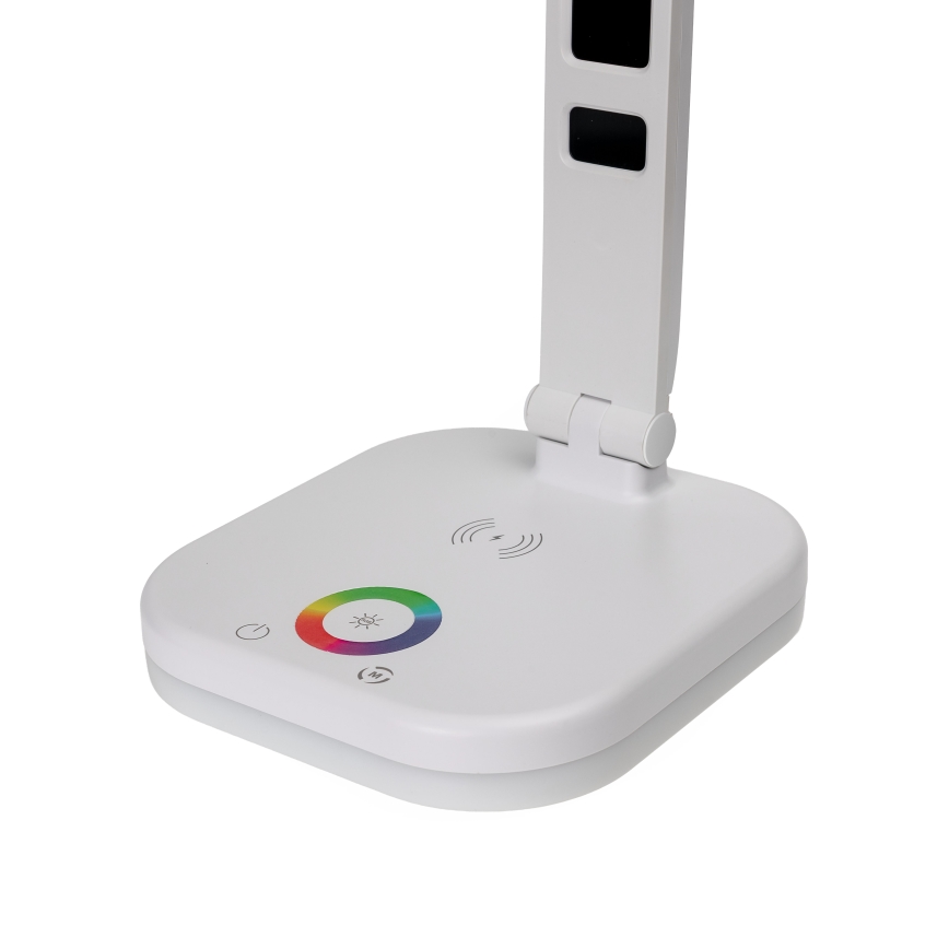 LED RGBW Dimbare tafellamp met aanraakbediening en draadloos opladen, scherm en USB-poort MAGNUS LED/6W/5V 3000-6500K wit