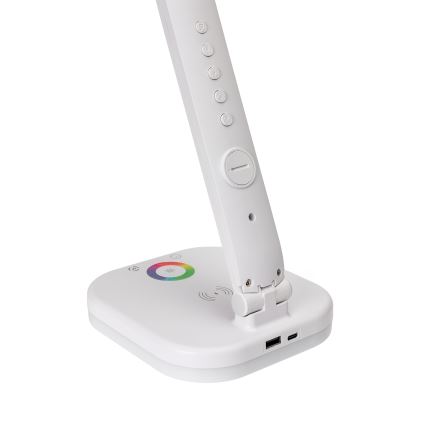 LED RGBW Dimbare tafellamp met aanraakbediening en draadloos opladen, scherm en USB-poort MAGNUS LED/6W/5V 3000-6500K wit