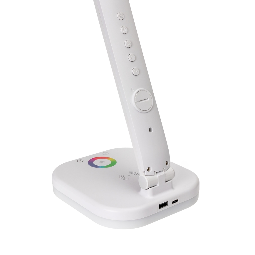 LED RGBW Dimbare tafellamp met aanraakbediening en draadloos opladen, scherm en USB-poort MAGNUS LED/6W/5V 3000-6500K wit