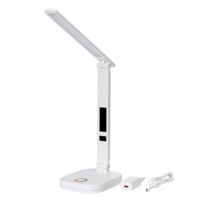 LED RGBW Dimbare tafellamp met aanraakbediening en draadloos opladen, scherm en USB-poort MAGNUS LED/6W/5V 3000-6500K wit