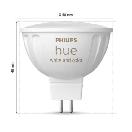 LED RGBW dimbare lamp Philips Hue White And Color Ambiance GU5,3/MR16/6,3W/12V 2000-6500K