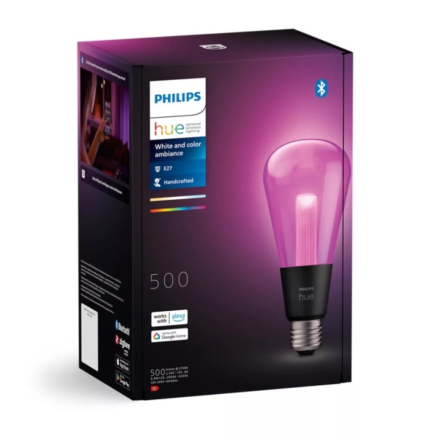 LED RGBW dimbare lamp Philips Hue White And Color Ambiance E27/6,8W/230V 2000-6500K