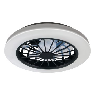 LED RGBW dimbare plafondlamp met ventilator GHANA LED/24W/230V 3000-6500K wit/zwart + afstandsbediening