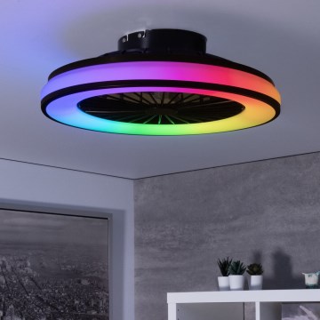 LED RGBW Dimbare plafondlamp met ventilator PLAVE LED/48W/230V 3000/4000/6500K + afstandsbediening