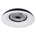 LED RGBW dimbare plafondlamp met ventilator PLAVE PAN LED/48W/230V 3000-6500K Ø 60 cm zwart + afstandsbediening