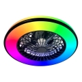 LED RGBW dimbare plafondlamp met ventilator VENTELUX LED/48W/230V 3000/4000/6500K Ø 48,5 cm zwart + afstandsbediening