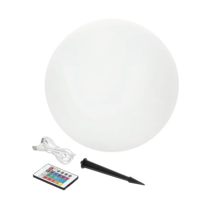 Dimbare LED RGBW zonnelamp GARDEN BALL LED/5W/3,7V 3000K IP54 2200 mAh Ø 30 cm + afstandsbediening