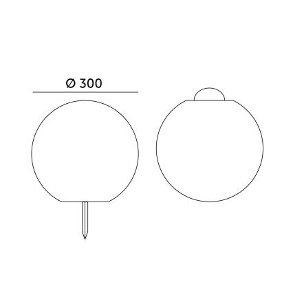 Dimbare LED RGBW zonnelamp GARDEN BALL LED/5W/3,7V 3000K IP54 2200 mAh Ø 30 cm + afstandsbediening