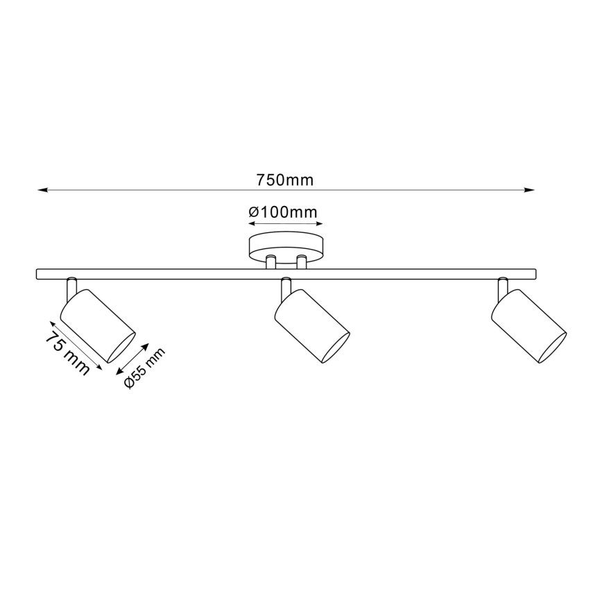 Dimbare LED RGBW inbouwspot GOLDIE 3xGU10/4,8W/230V 3000K goudkleurig + afstandsbediening