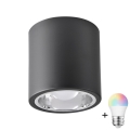 LED RGBW dimbare spot JUPITER 1xE27/6,5W/230V 2700-6500K Wi-Fi Ø 13 cm zwart