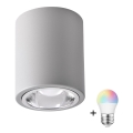 LED RGBW dimbare spot JUPITER 1xE27/6,5W/230V 2700-6500K Wi-Fi Ø 9,8 cm grijs