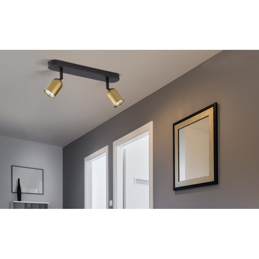 LED RGBW dimbare spot TOP 2xGU10/6,5W/230V 2700-6500K goud/zwart