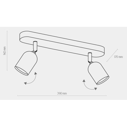 LED RGBW dimbare spot TOP 2xGU10/6,5W/230V 2700-6500K goud/zwart