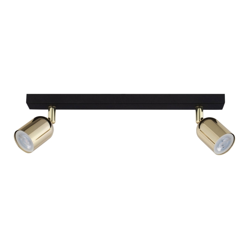 LED RGBW dimbare spot TOP 2xGU10/6,5W/230V 2700-6500K zwart/goud