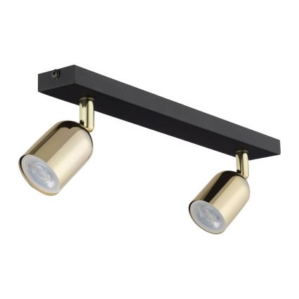 LED RGBW dimbare spot TOP 2xGU10/6,5W/230V 2700-6500K zwart/goud