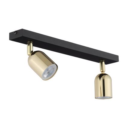LED RGBW dimbare spot TOP 2xGU10/6,5W/230V 2700-6500K zwart/goud