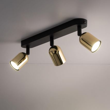 LED RGBW dimbare spot TOP 3xGU10/6,5W/230V 2700-6500K zwart/goud