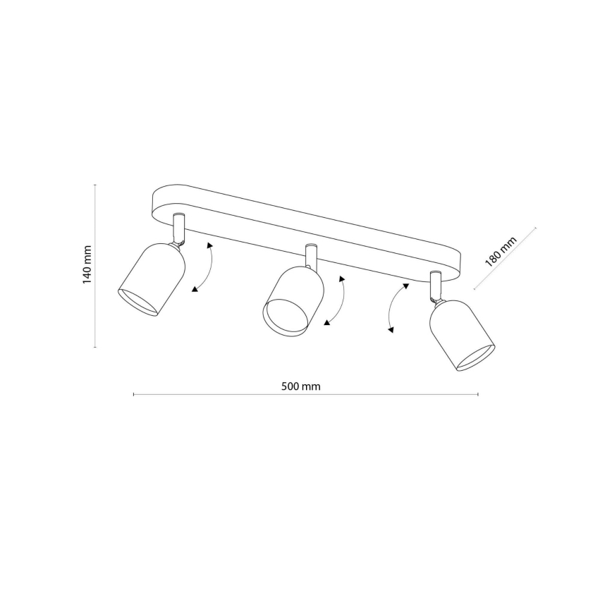 LED RGBW dimbare spot TOP 3xGU10/6,5W/230V 2700-6500K zwart/goud