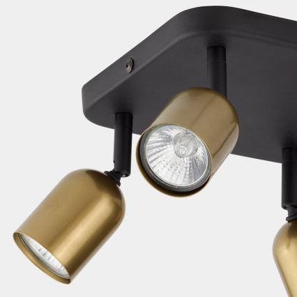 LED RGBW dimbare spot TOP 4xGU10/6,5W/230V 2700-6500K goud/zwart