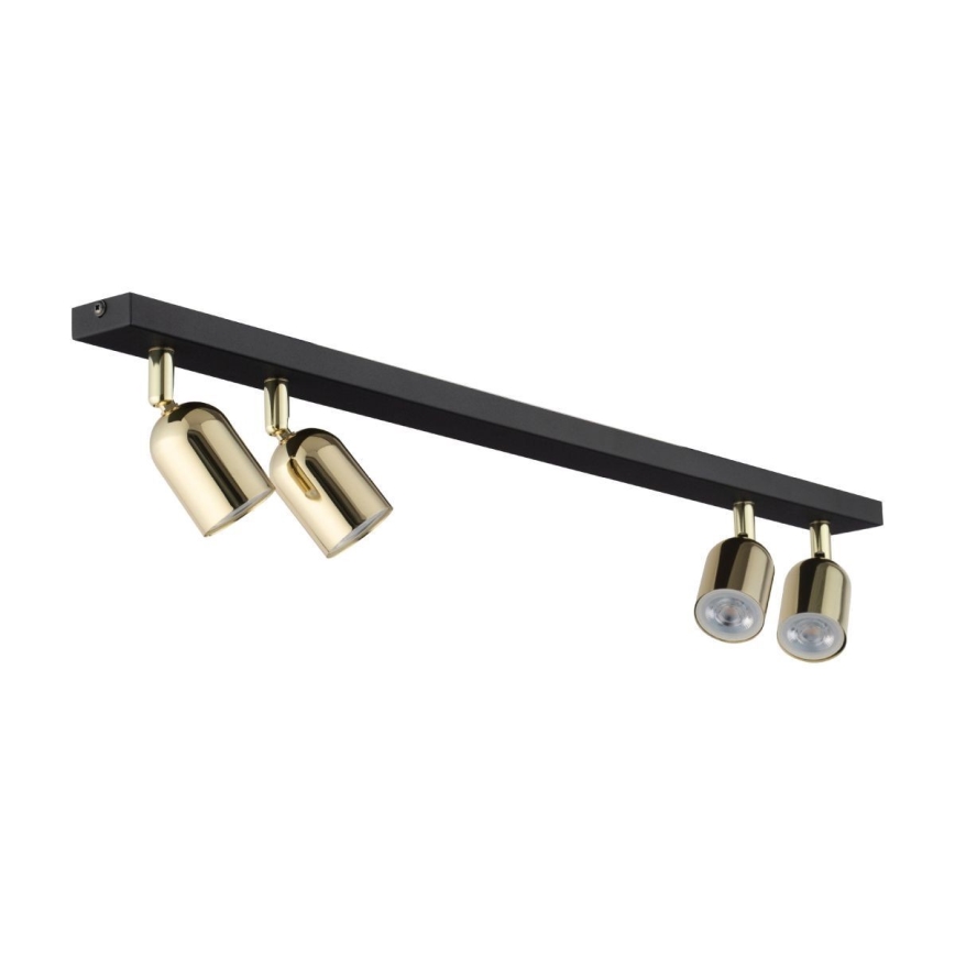 LED RGBW dimbare spot TOP 4xGU10/6,5W/230V 2700-6500K zwart/goud