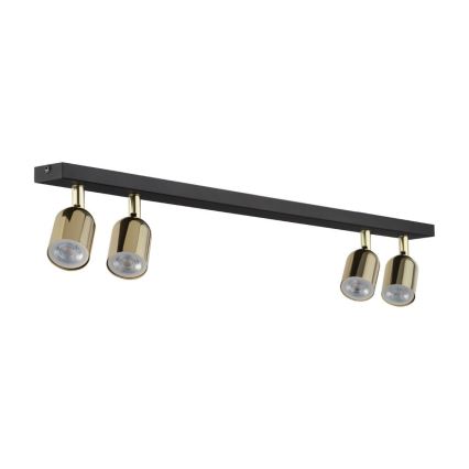 LED RGBW dimbare spot TOP 4xGU10/6,5W/230V 2700-6500K zwart/goud