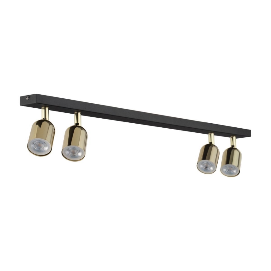 LED RGBW dimbare spot TOP 4xGU10/6,5W/230V 2700-6500K zwart/goud