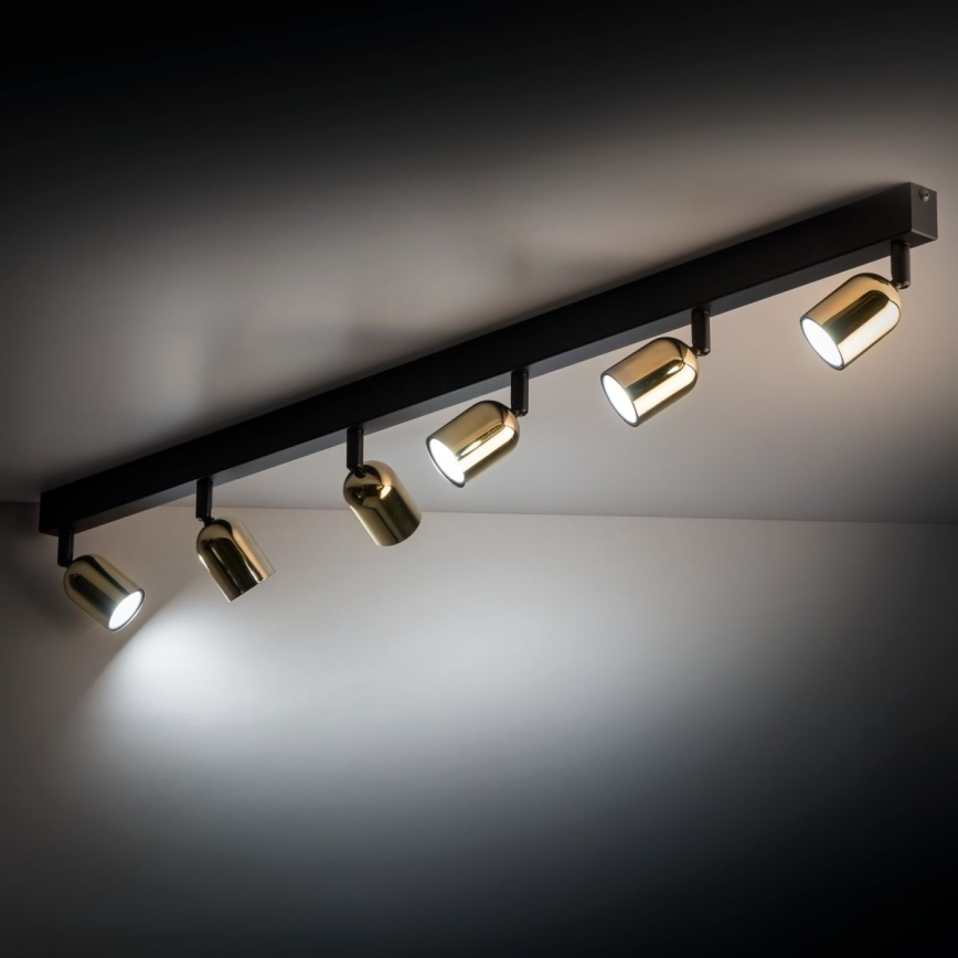 LED RGBW dimbare spot TOP 6xGU10/6,5W/230V 2700-6500K zwart/goud
