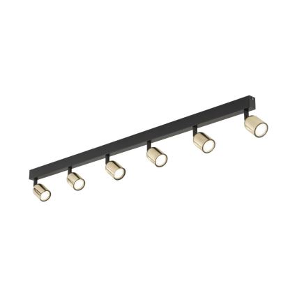 LED RGBW dimbare spot TOP 6xGU10/6,5W/230V 2700-6500K zwart/goud