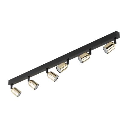 LED RGBW dimbare spot TOP 6xGU10/6,5W/230V 2700-6500K zwart/goud