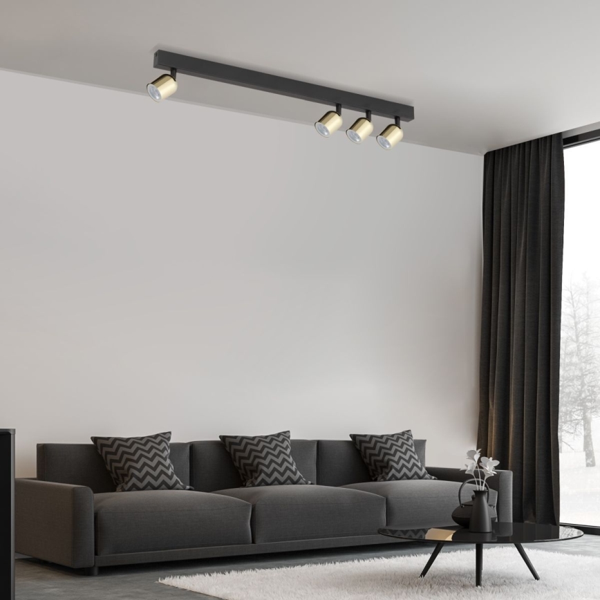 LED RGBW dimbare spots TOP 4xGU10/6,5W/230V 2700-6500K zwart/goud