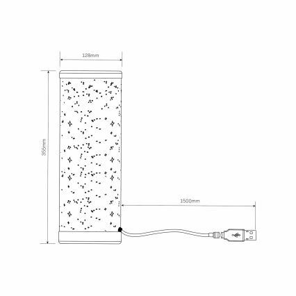 LED RGBW Dimbare Tafellamp STELLA MINI LED/5W/5V + afstandsbediening