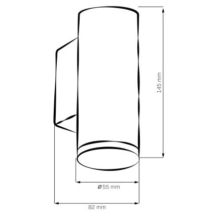 LED RGBW dimbare badkamerwandlamp TURYN 1xGU10/4,8W/230V 3000K IP44 zwart + afstandsbediening