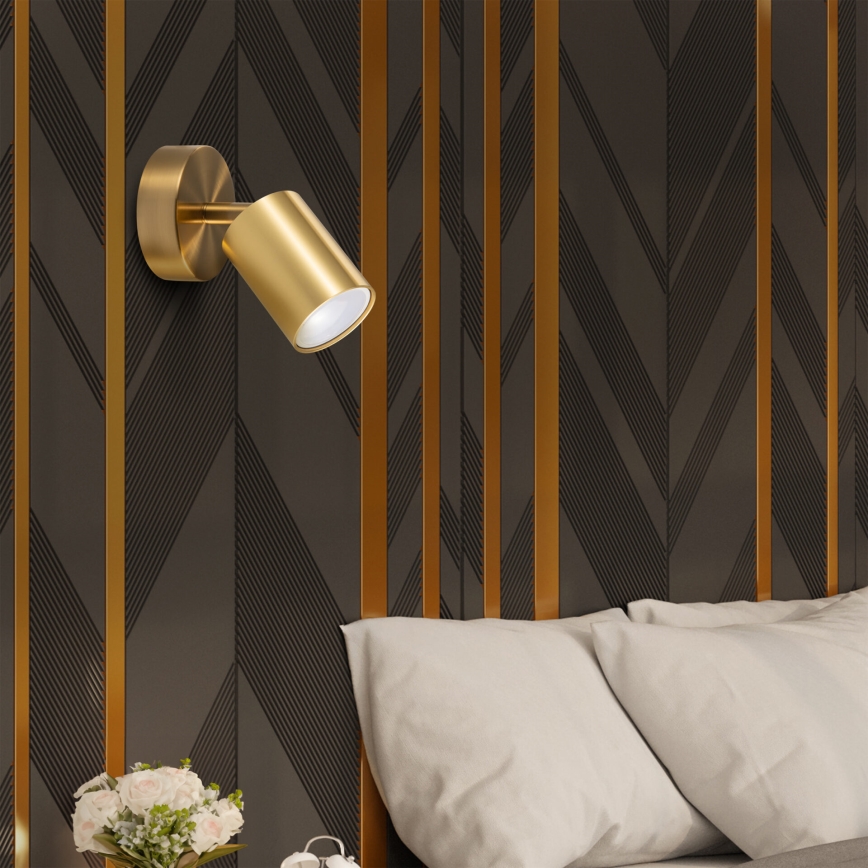 LED RGBW dimbare wandspot GOLDI 1xGU10/4,8W/230V 3000K goud + afstandsbediening