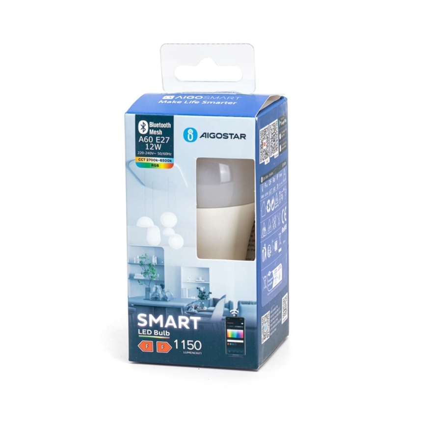 LED RGBW dimbare lamp A60 E27/12W/230V 2700-6500K - Aigostar
