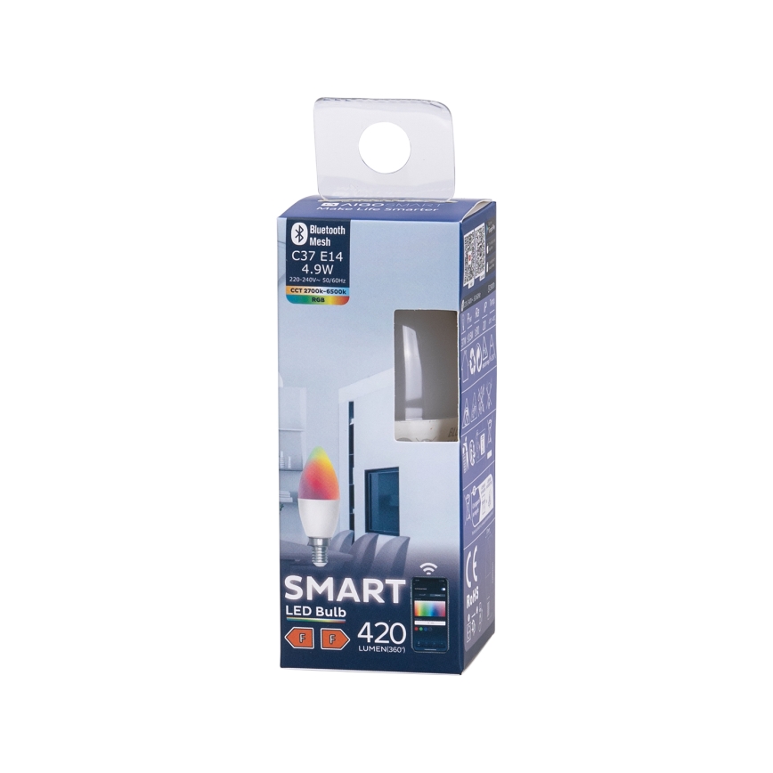 LED RGBW dimbare lamp C37 E14/4,9W/230V 2700-6500K - Aigostar
