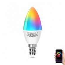LED RGBW Lamp C37 E14/5W/230V 3000-6500K Wi-Fi - Aigostar
