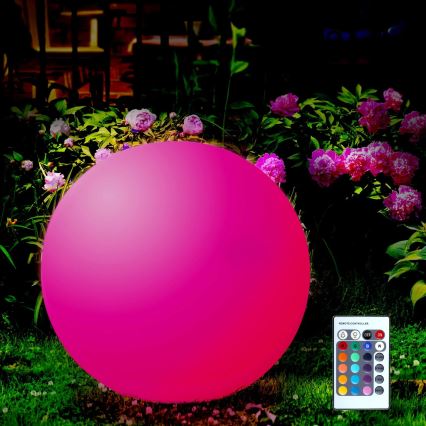 LED RGBW Solar lamp BALL LED/3,2V diameter 20 cm IP65 + afstandsbediening