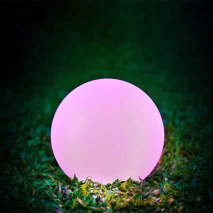 LED RGBW Solar lamp BALL LED/3,2V diameter 20 cm IP65 + afstandsbediening