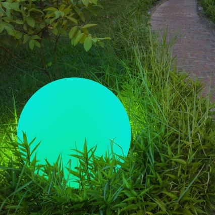 LED RGBW Solar lamp BALL LED/3,2V diameter 20 cm IP65 + afstandsbediening