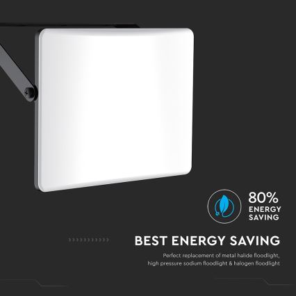 LED Schijnwerper LED/50W/230V 3000/4000/6500K IP65 zwart