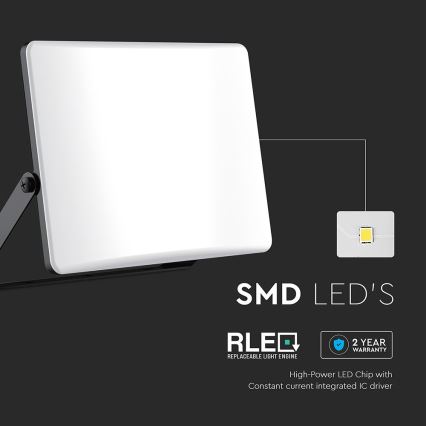 LED Schijnwerper LED/100W/230V 3000/4000/6500K IP65 zwart