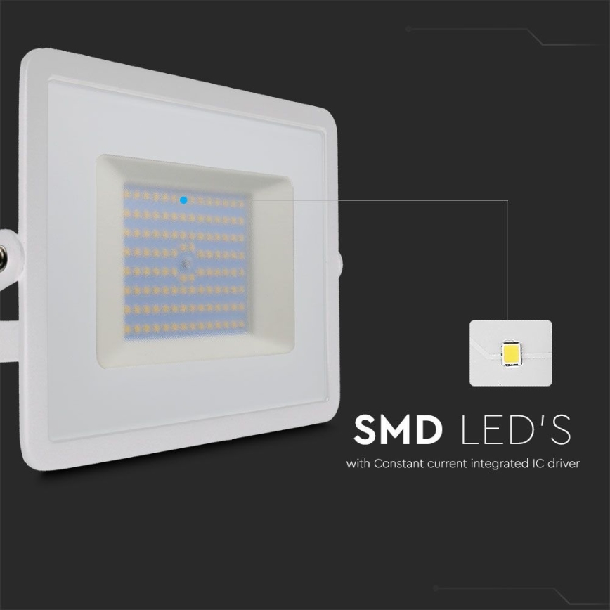 LED Schijnwerper LED/100W/230V 6500K IP65 wit