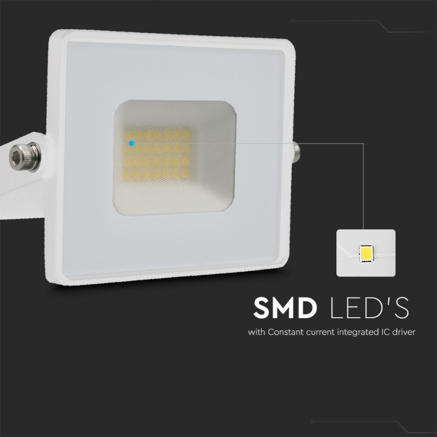 LED Schijnwerper LED/20W/230V 6500K IP65 wit