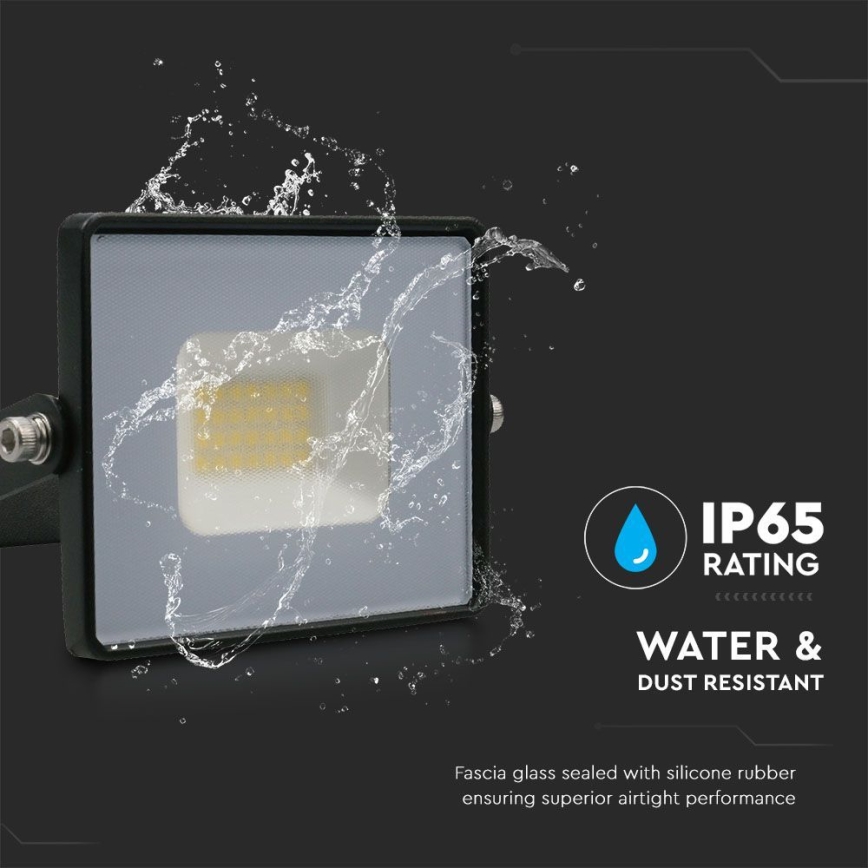 LED Schijnwerper LED/20W/230V 6500K IP65 zwart