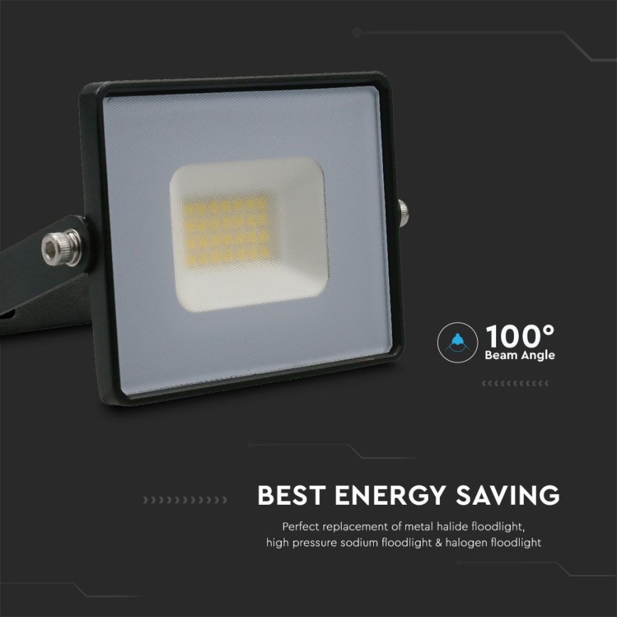 LED Schijnwerper LED/20W/230V 6500K IP65 zwart