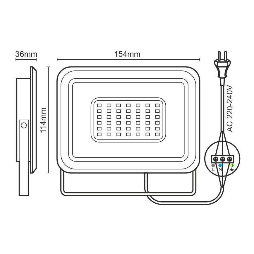 LED Schijnwerper LED/30W/230V 4000K IP65